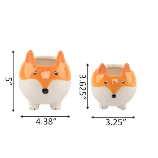 Flora Bunda&reg; Fox Ceramic Empty Planter Set {3}