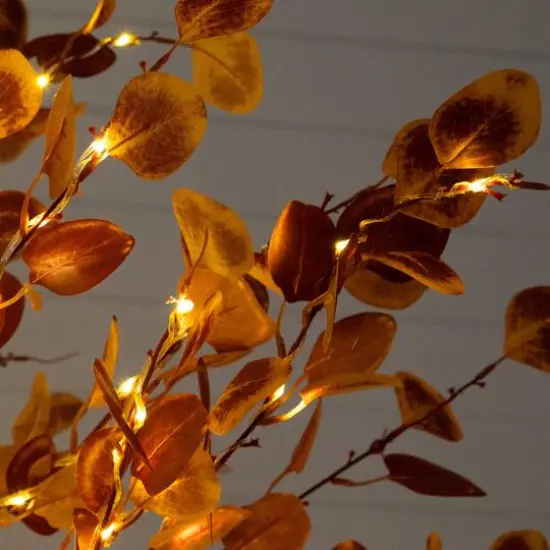 8ft. Pre-Lit Grand Autumn Eucalyptus Artificial Fall Tree with 540 Warm White LED Lights {7}
