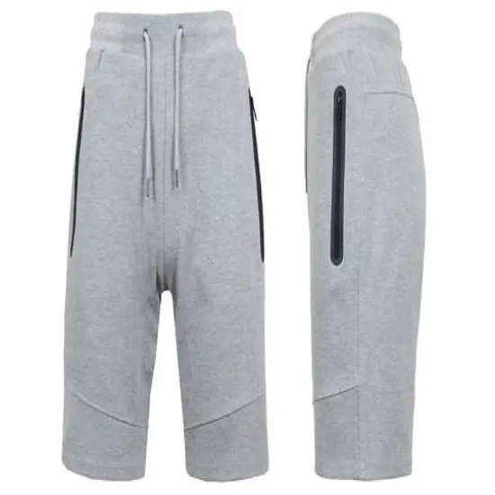 Galaxy by Harvic Lounge Tech Men's Jogger Shorts Heather Gray {1}