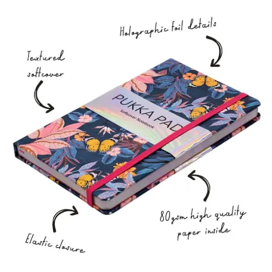 Pukka Pads Bloom Softcover Notebooks with Pocket, 3ct. Blue {5}
