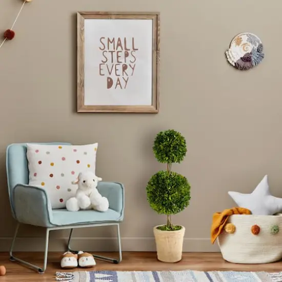 2.5ft. Boxwood Double Ball Topiary Tree in Cream Planter {4}