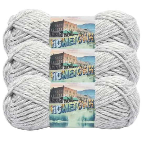 3 Pack Lion Brand&reg; Hometown Variegates Yarn Springfield Silver {1}