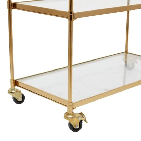 Brass Iron Traditional Bar Cart, 31" x 38" x 14" {5}