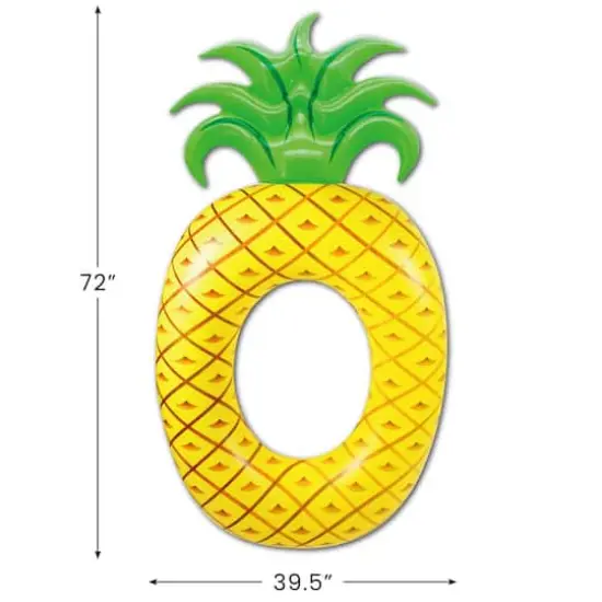 72" Yellow Pineapple Inflatable Tube Ring Swimming Pool Float {4}