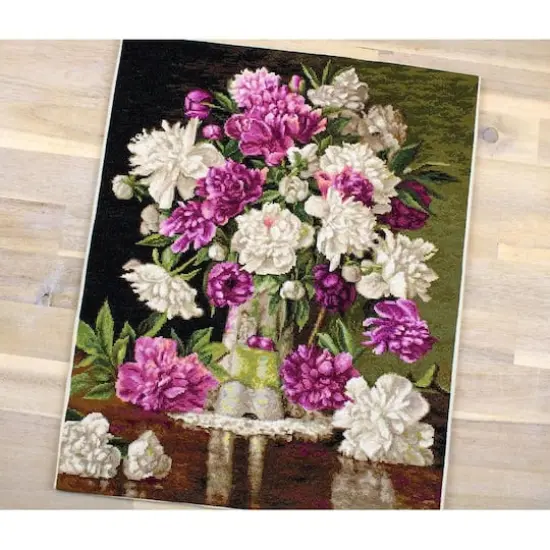 Luca-s Red And White Peonies Counted Cross Stitch Kit {5}