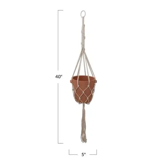 Hello Honey® 40" Natural Handwoven Cotton Macramé Plant Hanger {3}
