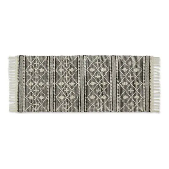 DII&reg; Diamond Textured Hand-Loomed Runner, 2ft. x 6ft. Black {1}