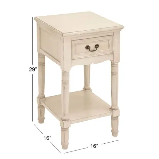 2.5ft. Cream Wood Traditional Accent Table {5}