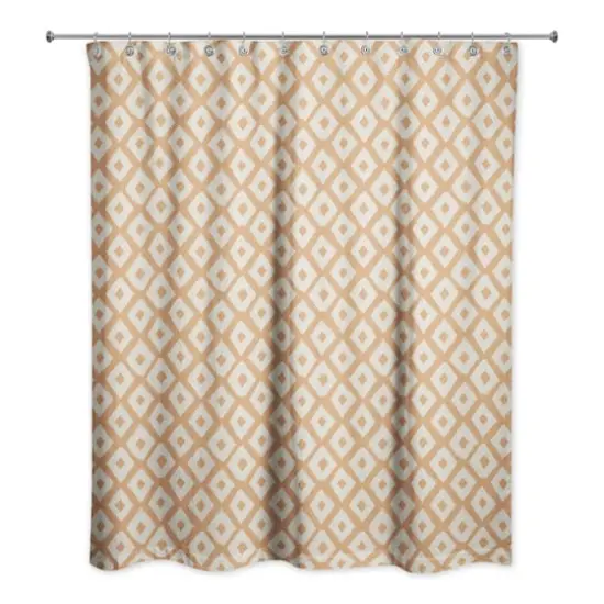 Terracotta Brush Diamonds 71" x 74" Shower Curtain {1}