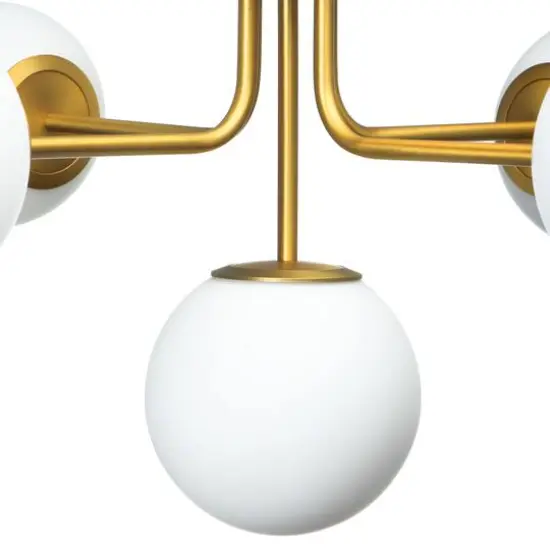 Hello Honey&reg; 27.5" Sputnik Semi-Flush Mount Opal Glass Ceiling Light Brushed Gold {6}