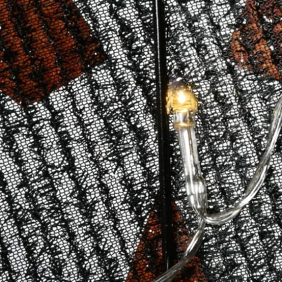 35" Black LED Jack-O-Lantern Halloween Garden Stakes {4}