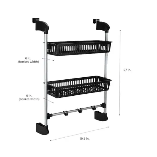 Organize It All 2 Basket Over the Door Storage Hook {4}