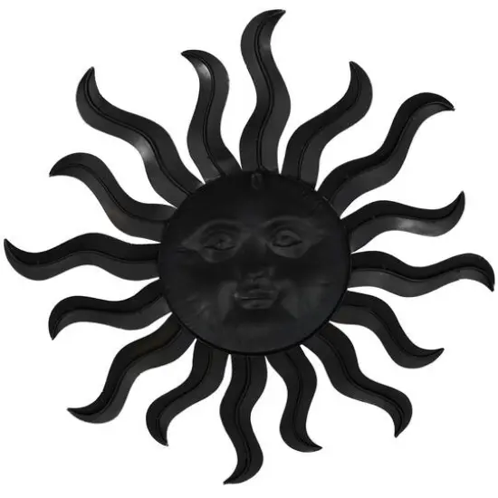 Copper Metal Sun Wall D&eacute;cor with Smiling Face {5}
