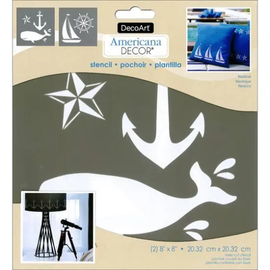 DecoArt&reg; Americana&reg; Decor&trade; 2ct. Nautical Stencils, 8'' x 8'' {1}