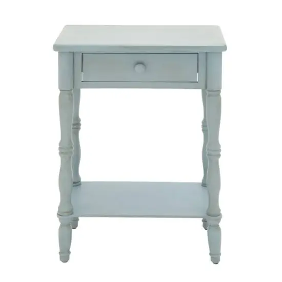 2.5ft. Aquamarine Wood Farmhouse Accent Table {1}