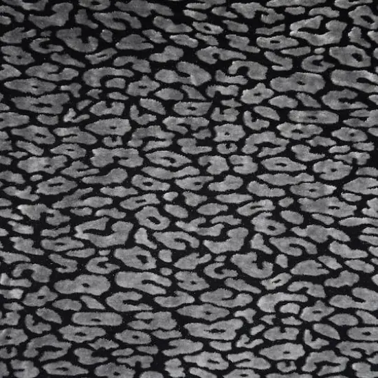 Feldman Black & Gray Cheetah Print Velvet Fabric {4}