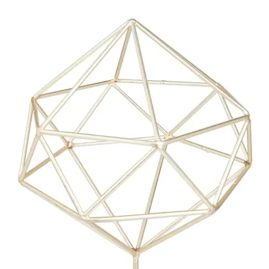 CosmoLiving by Cosmopolitan Gold Marble Contemporary Sculpture, 22" x 9" x 9" {5}