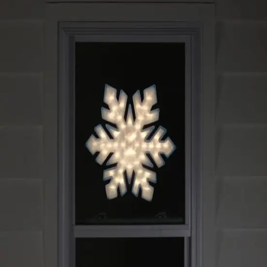 20" Lighted Snowflake Christmas Window Silhouette D&eacute;cor {7}
