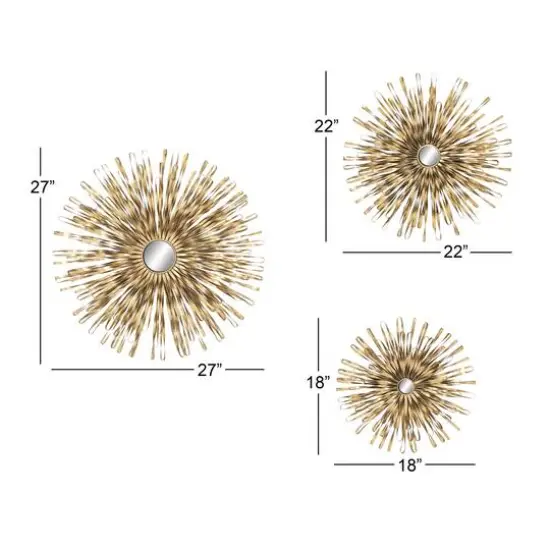Gold Metal Starburst Modern Wall D&eacute;cor Set {6}