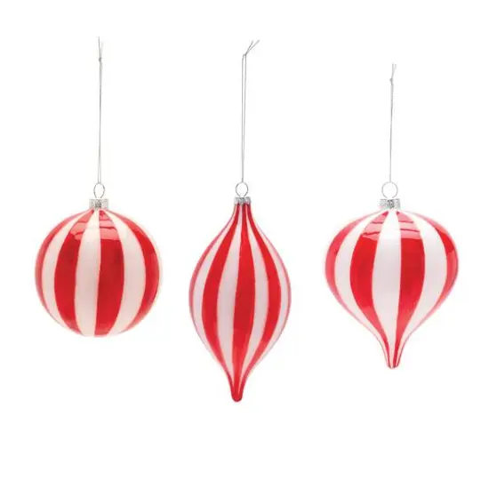 6ct. Striped Glass Ornaments {3}