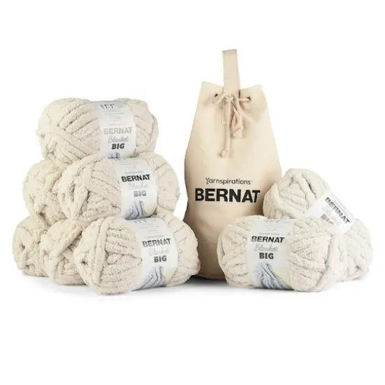 8 Pack Bernat&reg; Blanket Big&trade; Yarn with Bag French Vanilla {1}