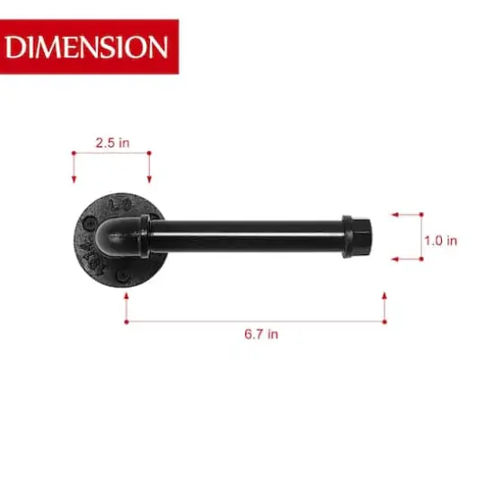 NEX&trade; 6.5" Black Iron Rustic Toilet Paper Roll Holders, 2ct. {3}