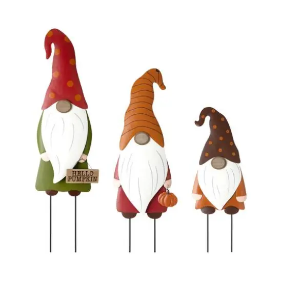 Glitzhome&reg; Gnome Family Metal Yard Stake or Standing D&eacute;cor Set {10}