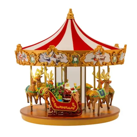 12" Lighted Very Merry Carousel {1}