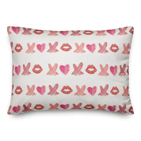 Lipstick XO Pattern 20" x 14" Indoor / Outdoor Pillow {1}