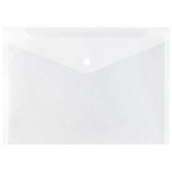 JAM Paper 9.75" x 13" Clear Plastic Snap Booklet Envelopes, 12ct. {1}
