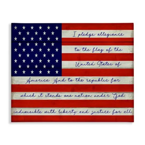 Stupell Industries Pledge of Allegiance Flag Canvas Wall Art {1}