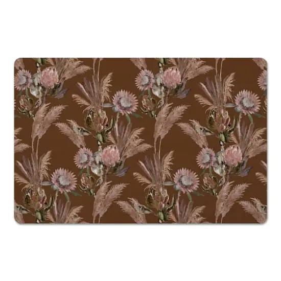 Protea Blooms Floor Mat Rust {1}