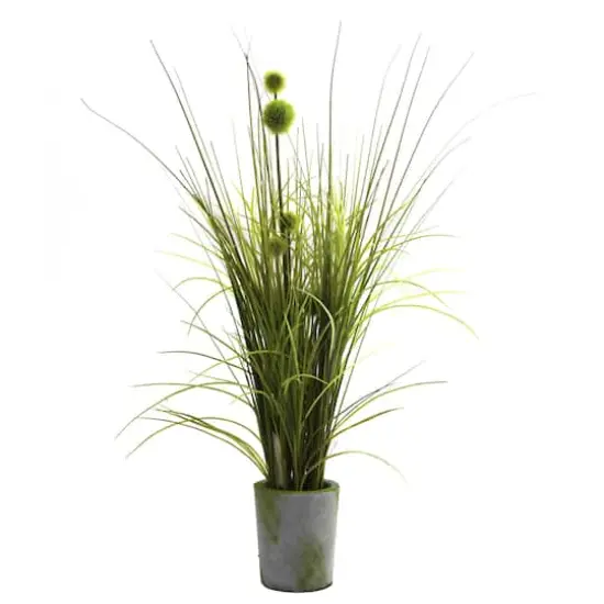2ft. Grass & Dandelion with Cement Planter {1}