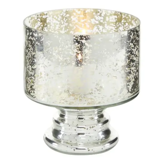 7" Clear Glass Contemporary Candle Holder {1}