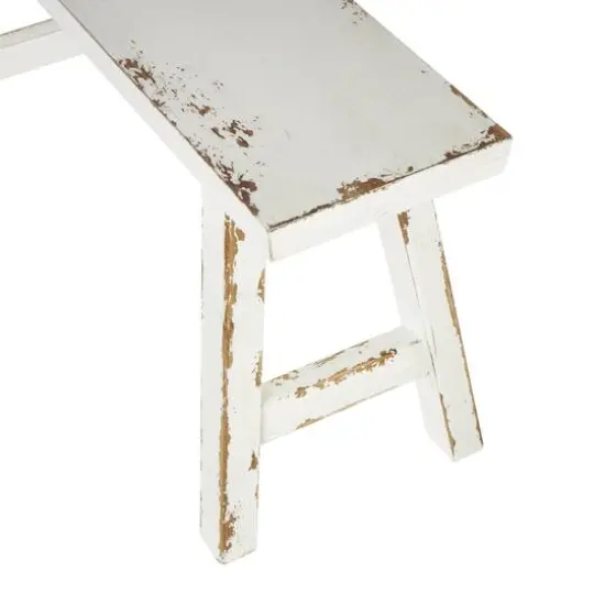 Wood Slim Distressed Bench Set {6}