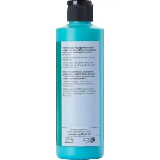 FolkArt&reg; Color Shift&trade; Gloss Metallic Acrylic Paint 36370 Aqua Flash {4}