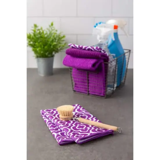 Eggplant Lattice Microfiber Dishtowel, 4ct. {4}