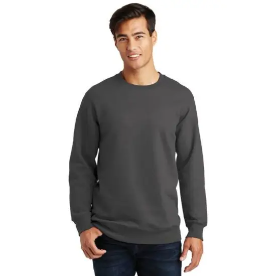 Port & Company® Fan Favorite™ Fleece Crewneck Sweatshirt Charcoal {4}
