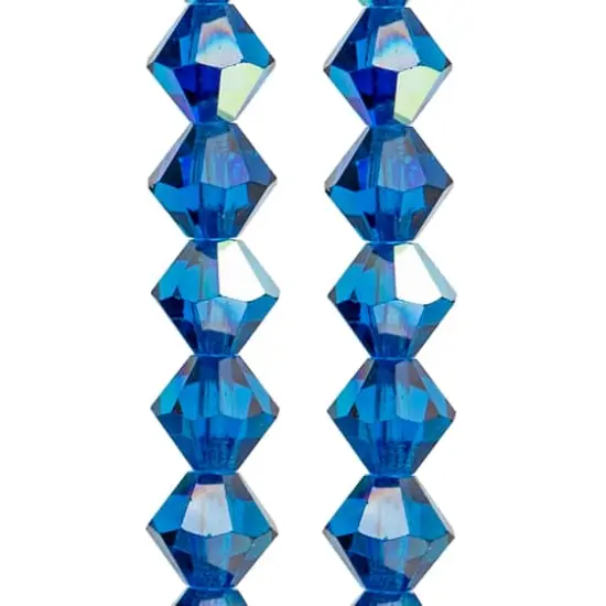 Preciosa Glass Crystal Bicone Beads, 6mm by Bead Landing&trade; Capri Blue AB {1}