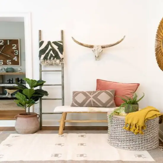 Hello Honey&reg; Whitewashed Woven Water Hyacinth Tables Set {3}