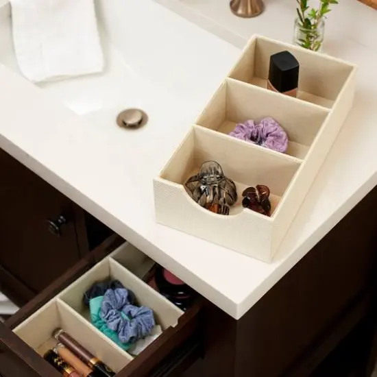 Household Essentials 3-Compartment Drawer Organizers, 2ct. White {5}