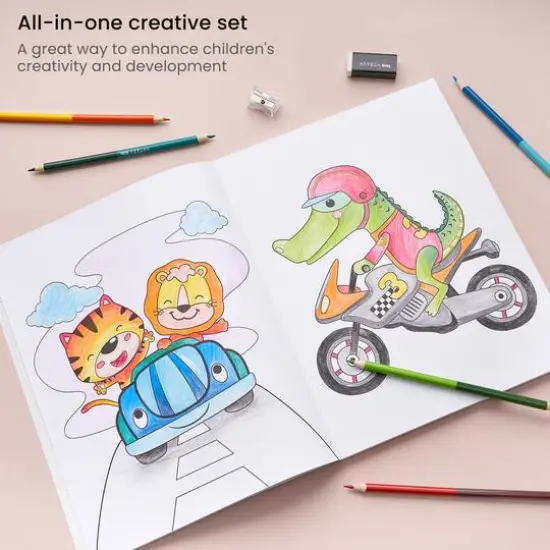 Arteza&reg; Kids Transportation Coloring Book Kit, 16 pcs {7}