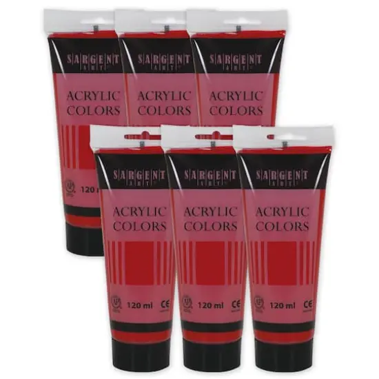Sargent Art&reg; Acrylic Paint, 120 mL, 6ct. Naptholene Carmine {1}