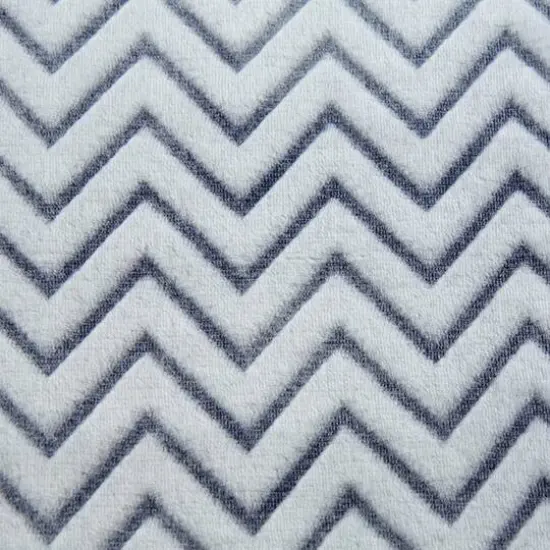 DII&reg; French Blue Chevron Plush Throw {4}