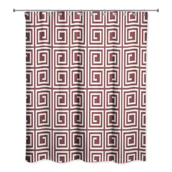 Square Maze Shower Curtain Maroon {3}