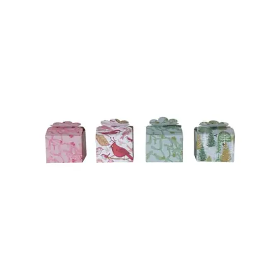 Hello Honey Large Green & Pink Trees, Plants & Bird Pattern Interlocking Gift Boxes, 4ct. {4}