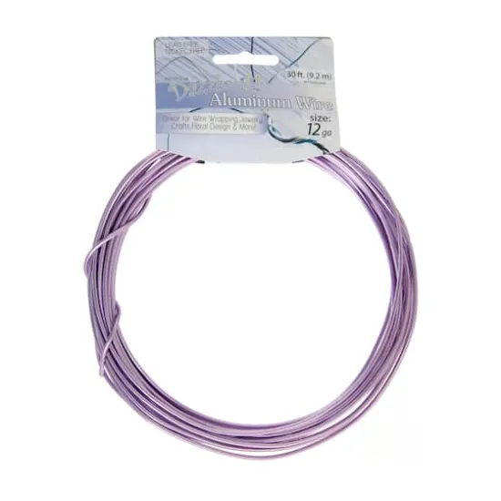 John Bead 12 Gauge Aluminum Jewelry Wire, 30ft. Purple {4}