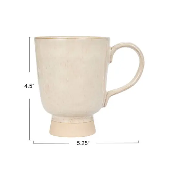 Hello Honey® 4.75" Cream Speckled Glaze Stoneware Footed Mug, 4ct. {5}