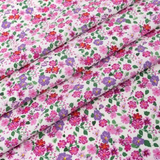SINGER Spring Purple Floral Cotton Fabric Bundle {6}
