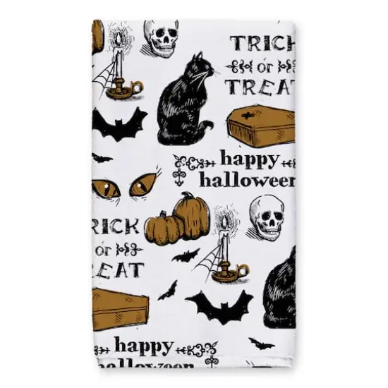 Halloween Coffin Vintage Pattern Tea Towel Set {3}